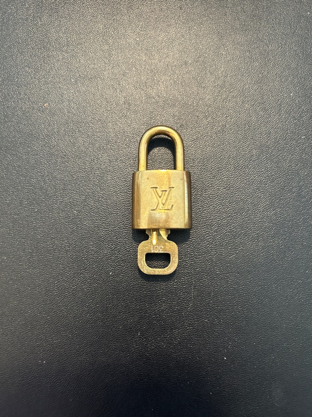 Louis Vuitton Brass-tone Monogram Padlock Key Holder